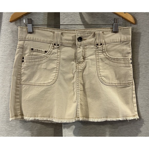 Jordache Vintage Khaki Lo-Rise Stretch Mini Skort Size 5/6 Y2K - Picture 1 of 4